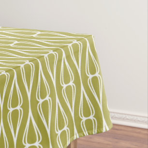 Modern Olive White Pattern  Tablecloth