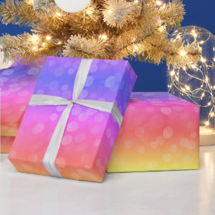 Modern ombre gradient bokeh Christmas lights fun Wrapping Paper
