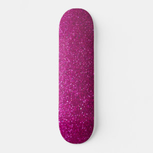 Modern Ombre Hot Pink Black Glitter Simple Urban Skateboard