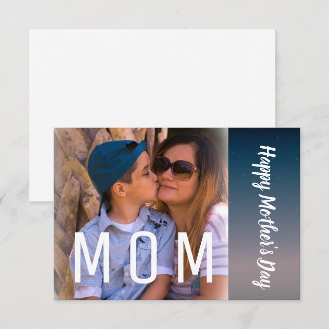 Modern Ombre Mother's Day Photo Card (Front/Back)