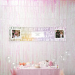 Modern Ombre Pastel multi Photo Birthday Party Banner<br><div class="desc">Celebrate in style with this modern ombre pastel birthday banner featuring bold white distressed “Happy Birthday” lettering and a customizable photo spaces. The soft gradient tones of pink, peach, and lavender create a fun yet elegant backdrop, perfect for milestone birthdays, sweet 16s, 21st, 25th, 30th, or any age celebration. Add...</div>