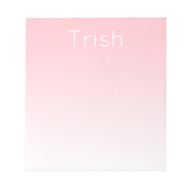 Modern Ombre Personalized Notepad, Pink Notepad (Front)
