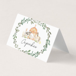 Modern on the Farm food tent cards, place settings Business Card