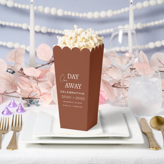 Modern One Day Away Rehearsal Dinner Wedding Party Favor Box (Wedding)