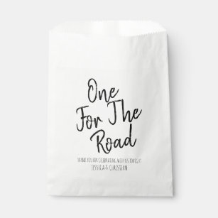 Modern One For the Road Wedding Treat Thank You Favour Bag