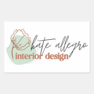 Modern One Line Flower Abstract Company Logo Sticker