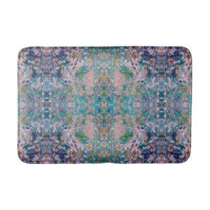 Modern One Of A Kind Abstract With Sangria Colors Bath Mat