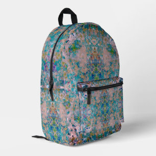 Modern One Of A Kind Abstract With Sangria Colors Printed Backpack