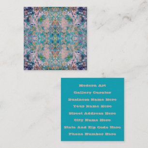 Modern One Of A Kind Abstract With Sangria Colors Square Business Card