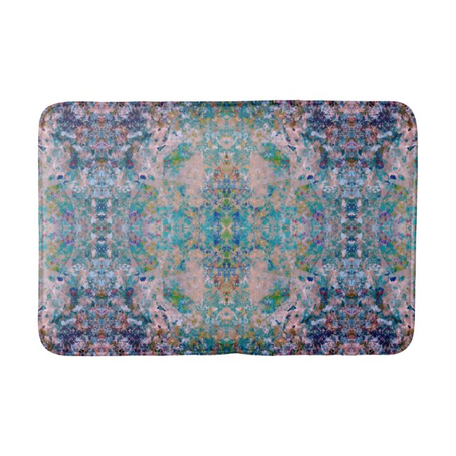 Modern One Of A Kind Abstract With Sangria Colours Bath Mat (Front)
