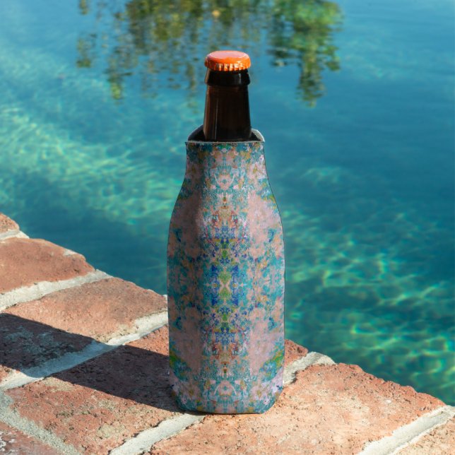 Modern One Of A Kind Abstract With Sangria Colours Bottle Cooler (In Situ Pool)