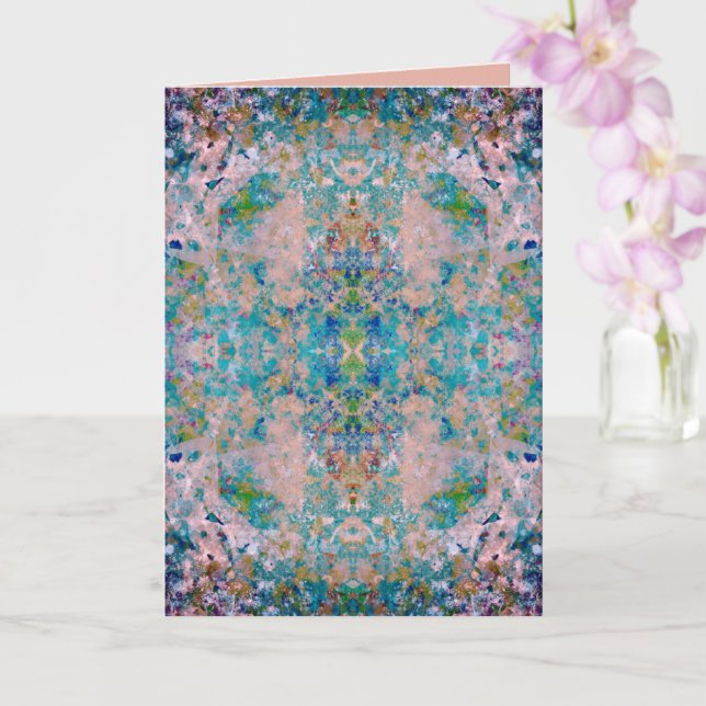Modern One Of A Kind Abstract With Sangria Colours Card (Orchid)