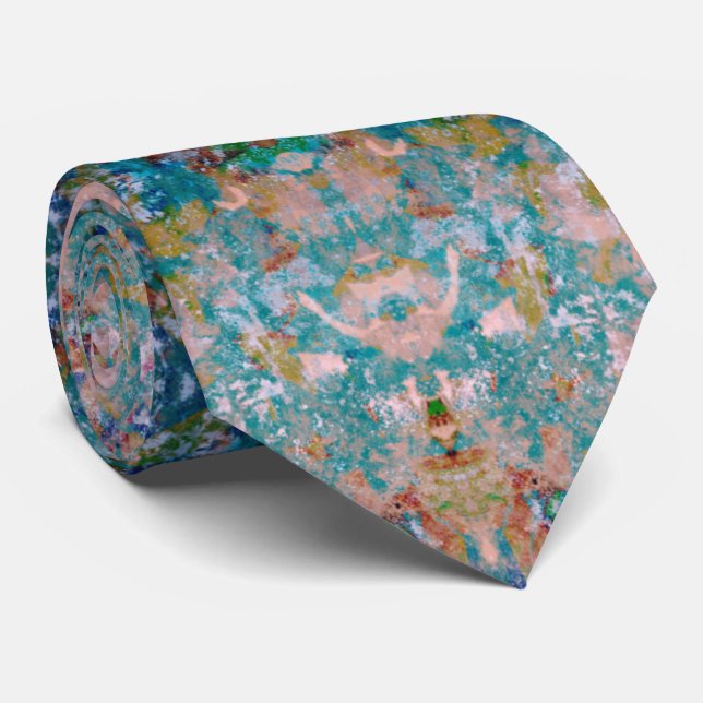 Modern One Of A Kind Abstract With Sangria Colours Tie (Rolled)