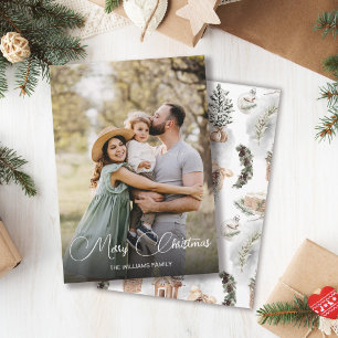 Modern One Photo Family Christmas Holiday Card