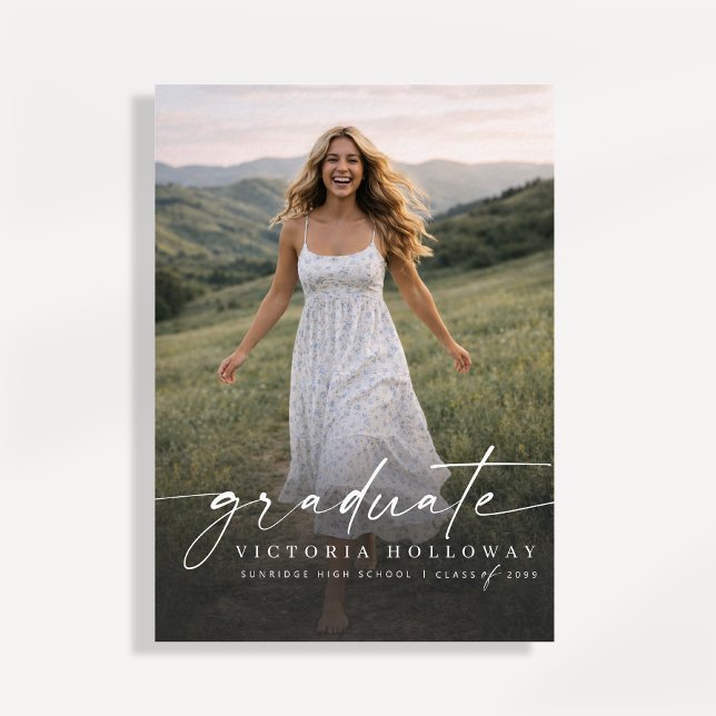 Modern One Photo Graduation Party Invitation (Creator Uploaded)