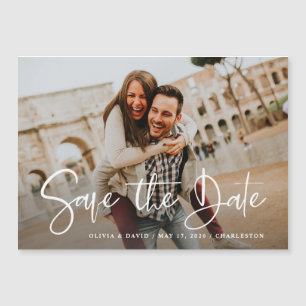 Modern One Photo Wedding Enregistrer la carte Date
