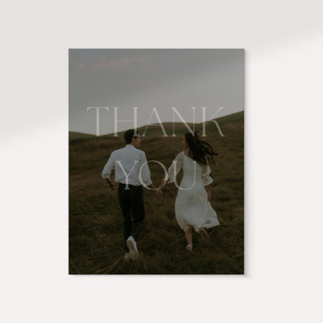 modern one photo wedding thank you card (Creator Uploaded)