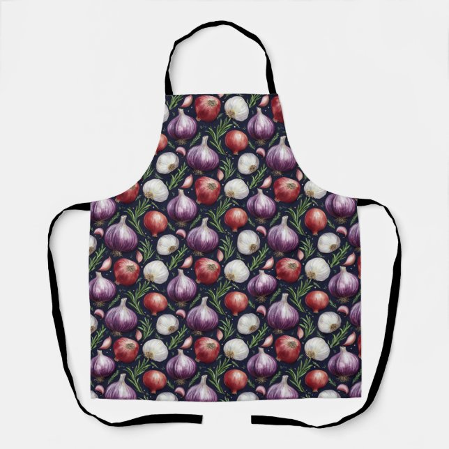 Modern onion pattern black apron (Front)