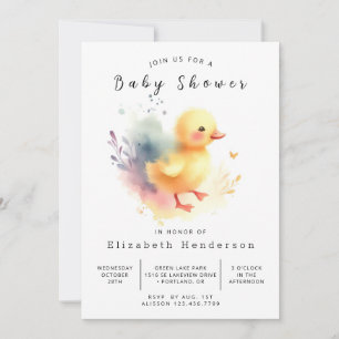 Modern Online Duck Baby Shower Invitation