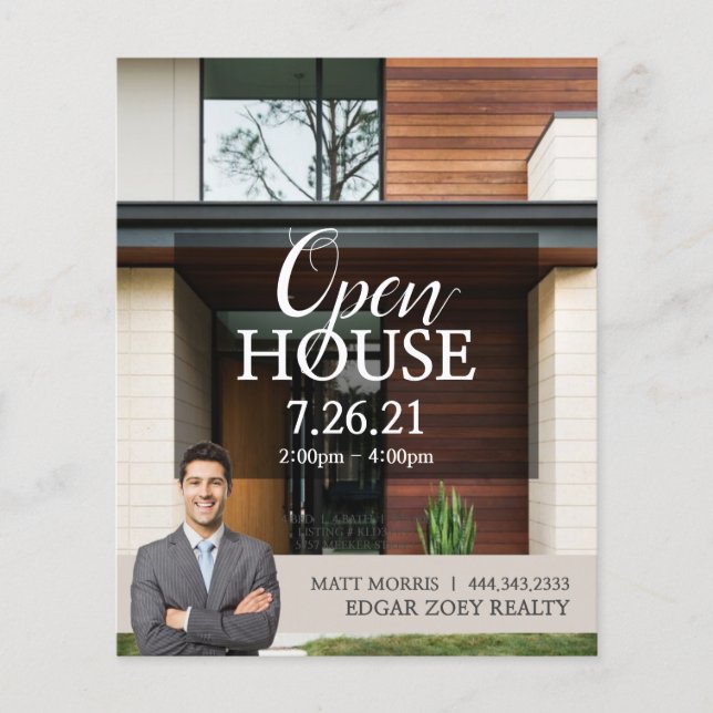 Modern Open House Real Estate Realtor Flyer (Front)