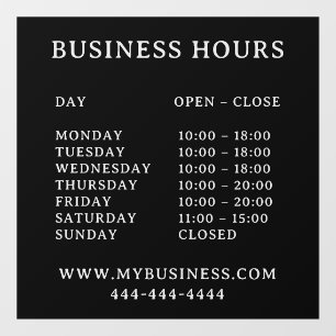 Modern Opening Hours Logo Pros door sign
