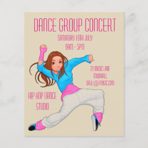 Modern or hip hop dance performance flyer