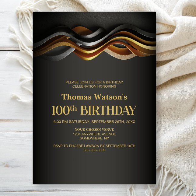 Modern Orange 100th Birthday Party Invitation (Creator Uploaded)