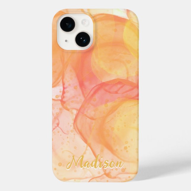 Modern Orange Abstract Personalized   Case-Mate iPhone Case (Back)