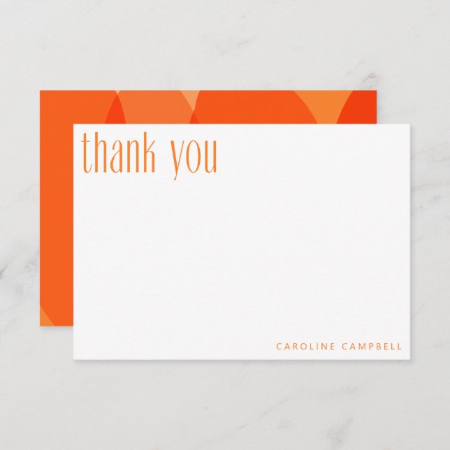 Modern Orange Abstract Shapes Custom Graduation Thank You Card (Front/Back)