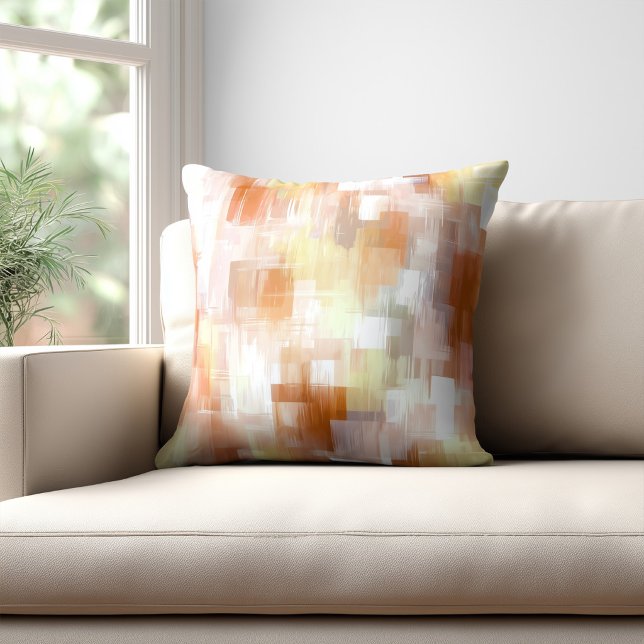 Modern Orange Abstract Throw Pillow (Creator Uploaded)