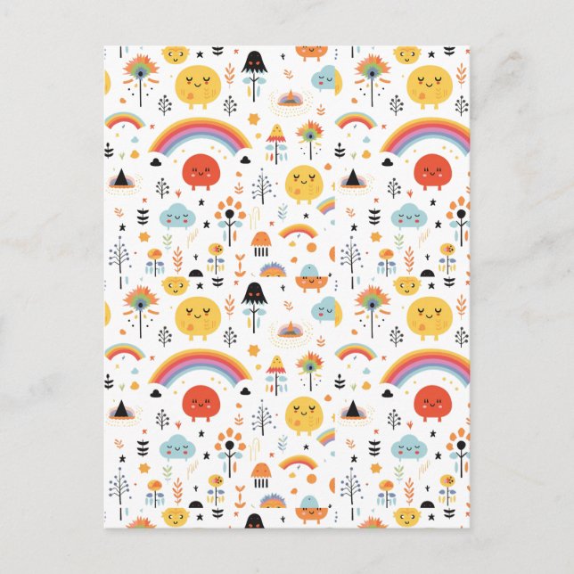  Modern Orange and Black pumpkin boo Postcard (Front)