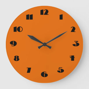 Modern Orange and Black Wall Clock