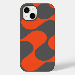 Modern Orange And Grey Abstract Geometric Pattern Case-Mate iPhone 14 Case