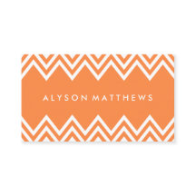 Modern Orange and White Chevron