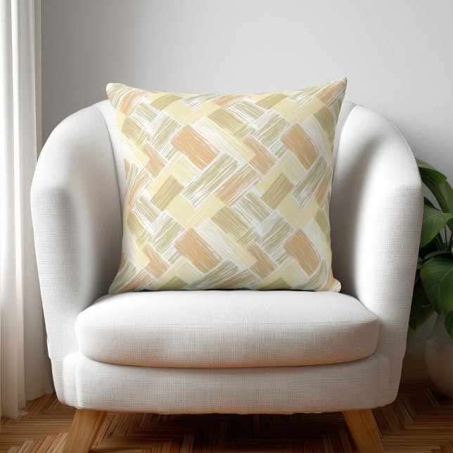 Modern Orange and Yellow Abstract Throw Pillow (Creator Uploaded)
