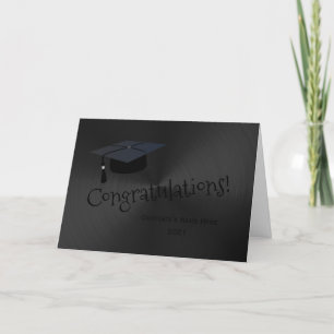 Modern Orange Black Congratulations Graduation Card