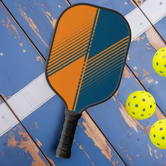 Modern Orange Blue Sports Split Fade Pickleball Paddle (Creator Uploaded)