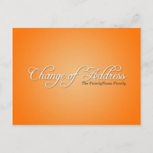 Modern Orange Change of Address Postcard