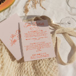 Modern Orange colourful Funky Retro Wedding Detail Enclosure Card<br><div class="desc">Simple and stylish retro colourful wedding guest info details. With funky marshmallow background and orange text layout with whimsical wordings. All the info are customizable as website,  transportation,  accommodation . Grab it along with other products from this classy hand made retro wedding suite.</div>