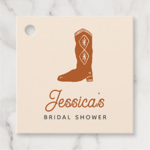 Modern Orange Cowgirl Last Rodeo Bridal Shower Favour Tags
