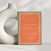 Modern Orange Green Pink Graduation Party
