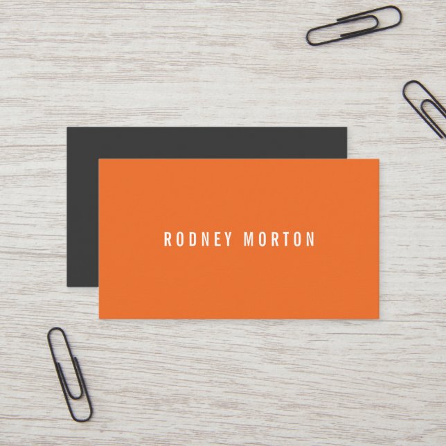 Modern orange grey simple generic professional business card (Front/Back In Situ)