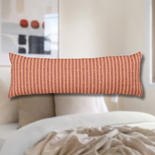 Modern Orange Mango Glitter Style Vertical Stripes Body Pillow