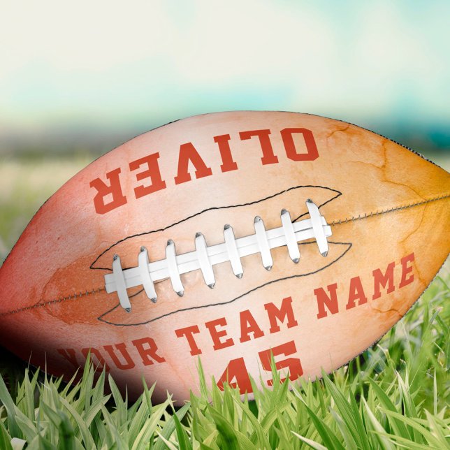 Modern Orange Metallic Player Team Name Number  Football (Creator Uploaded)