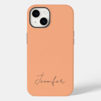 Modern Orange Pastel Chic Script Personalized