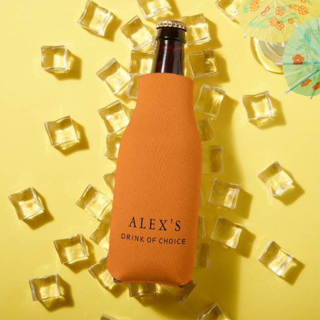 Modern Orange Personalized Bottle Cooler (In Situ Summer)