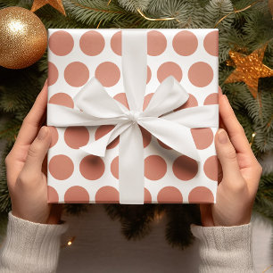 Modern Orange Polka Dots Christmas Wrapping Paper