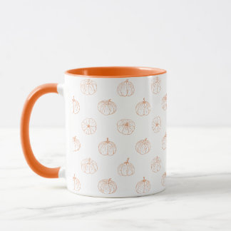 Modern Orange Pumpkin Halloween Autumn Coffee Mug