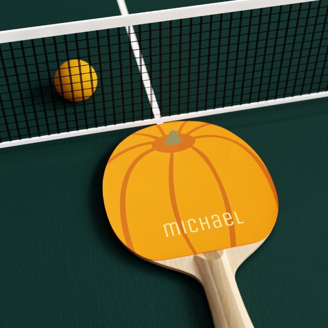 Modern Orange Pumpkin Personalize Ping Pong Paddle (Creator Uploaded)
