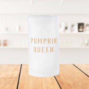 Modern Orange Pumpkin Queen Best Gift Frosted Glass Beer Mug